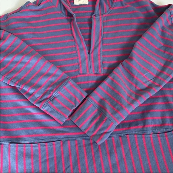 Melloday MELLODAY Women’s Top Striped Cotton Hooded Sweatshirt Hoodie size Large - Picture 11 of 12
